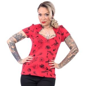 Rock Steady- Sophia Robot Top rockabilly pinup